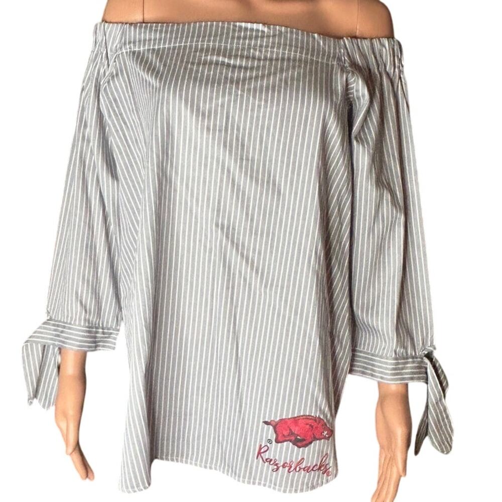 Gameday Arkansas Razorback Off Shoulder Top NWT size large